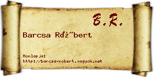 Barcsa Róbert névjegykártya