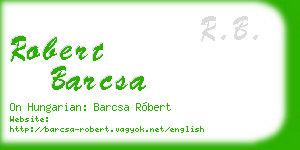 robert barcsa business card