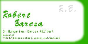 robert barcsa business card